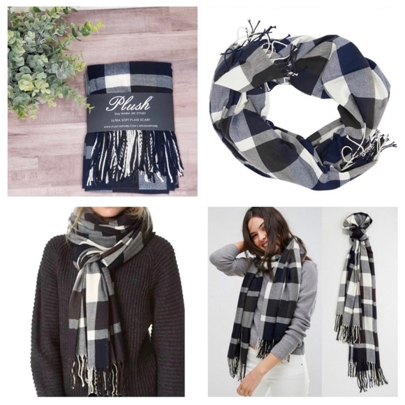 Plush Ultra Soft Plaid Scarf - Picture 9 of 9